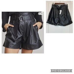 Elizabeth and James Faux Leather Paperbag Shorts size 8/29